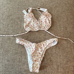 Hollister Floral Bikini - White and Red